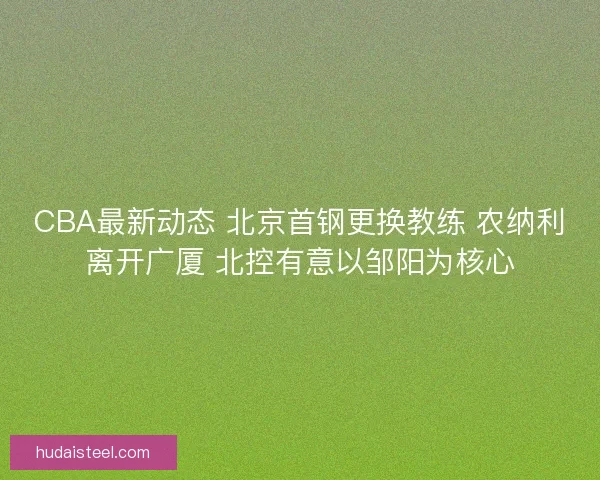 CBA最新动态 北京首钢更换教练 农纳利离开广厦 北控有意以邹阳为核心 CBA最新动态 北京首钢更换教练 农纳利离开广厦 北控有意以邹阳为核心