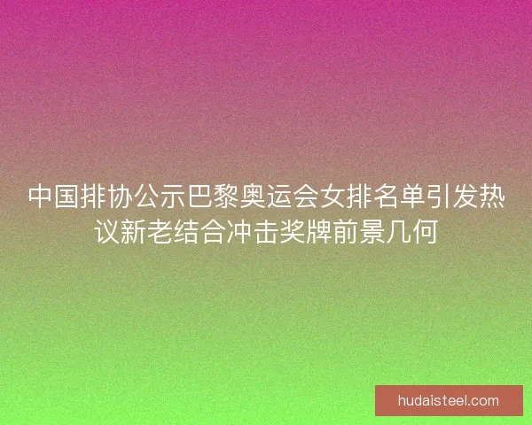 中国排协公示巴黎奥运会女排名单引发热议新老结合冲击奖牌前景几何 中国排协公示巴黎奥运会女排名单引发热议新老结合冲击奖牌前景几何